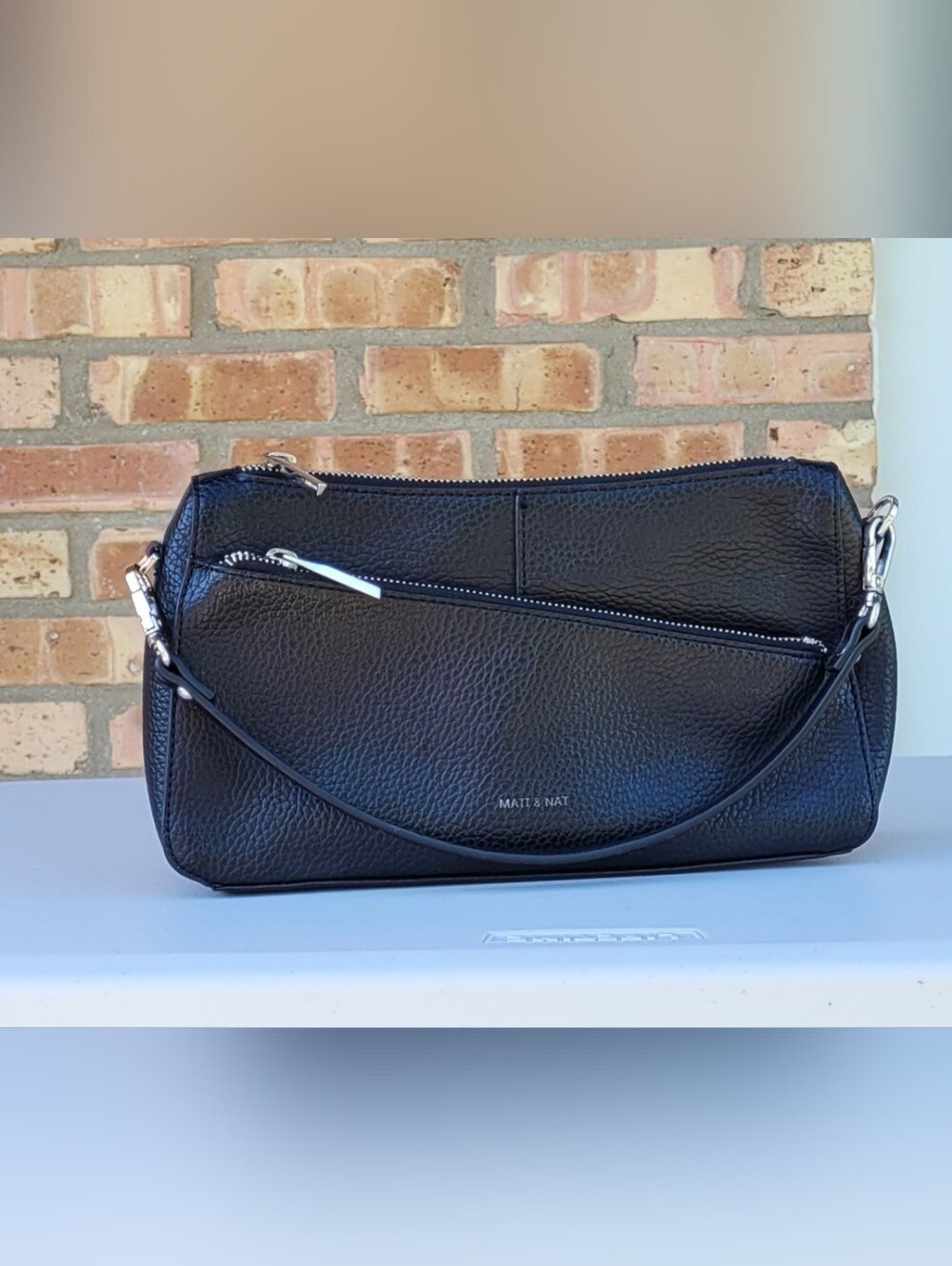 Matt & Nat Vegan Leather Black Small Bag Pebbled Janice